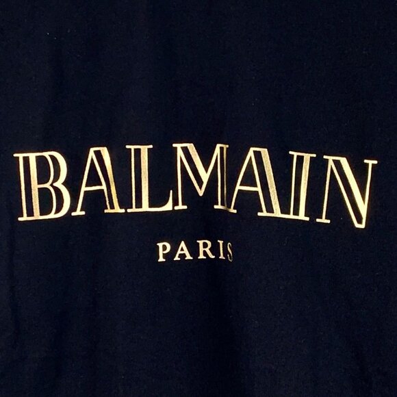 Balmain Paris Black Cotton Logo Sweatshirt Round-Neck Long-Sleeve Size 38 S Made - Picture 5 of 7